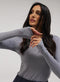Rib Long Sleeve Top - Light Grey